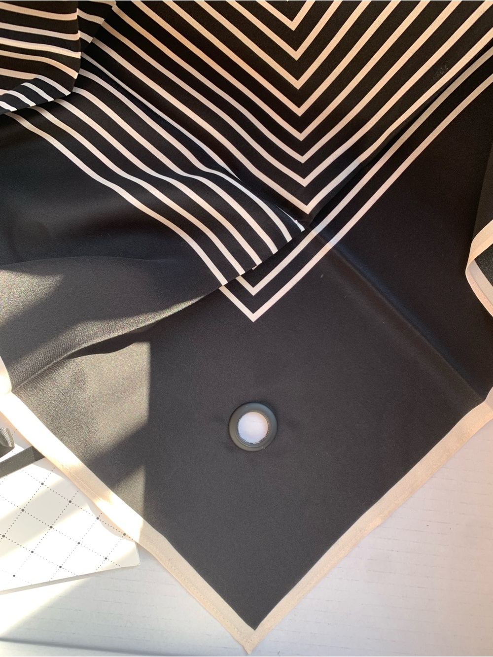 Toteme Black and Cream Geometric Silk Scarf - Picture 6 of 6